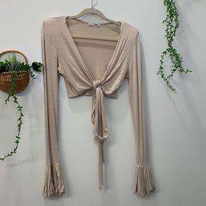 Nude Tie Crop Top